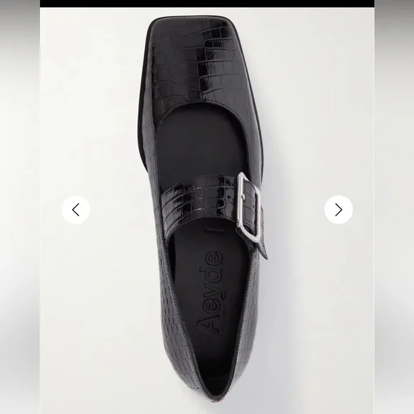 Aeyde Sunny Croc Leather Mary Jane Ballet Flats - Sz 36 - Picture 9 of 11